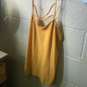 Mustard colored tank with straps